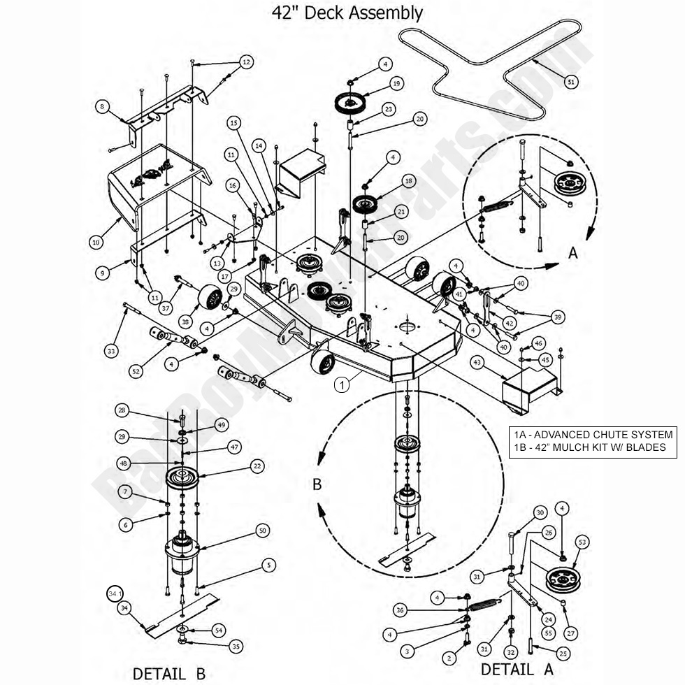 1538 - Bad Boy Mower Parts Lookup > 2017 > Compact Outlaw > 42\" Deck Assembly